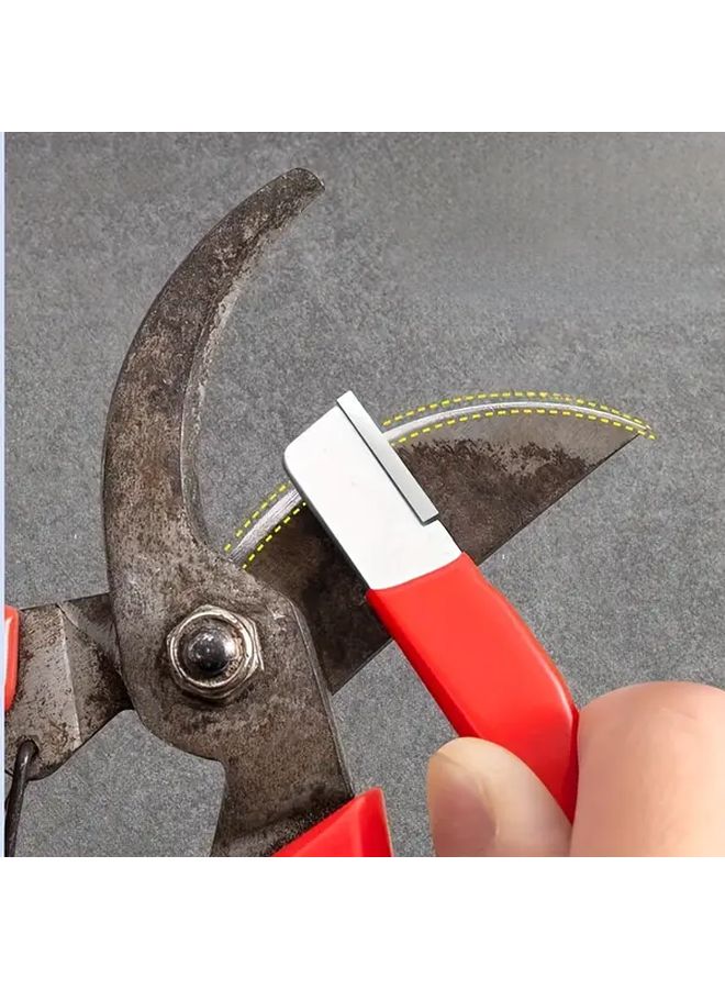 Red Professional Diamond Blade Sharpener with Tungsten Ceramic Stone for Kitchen Knives Scissors Garden Shears - Image 1